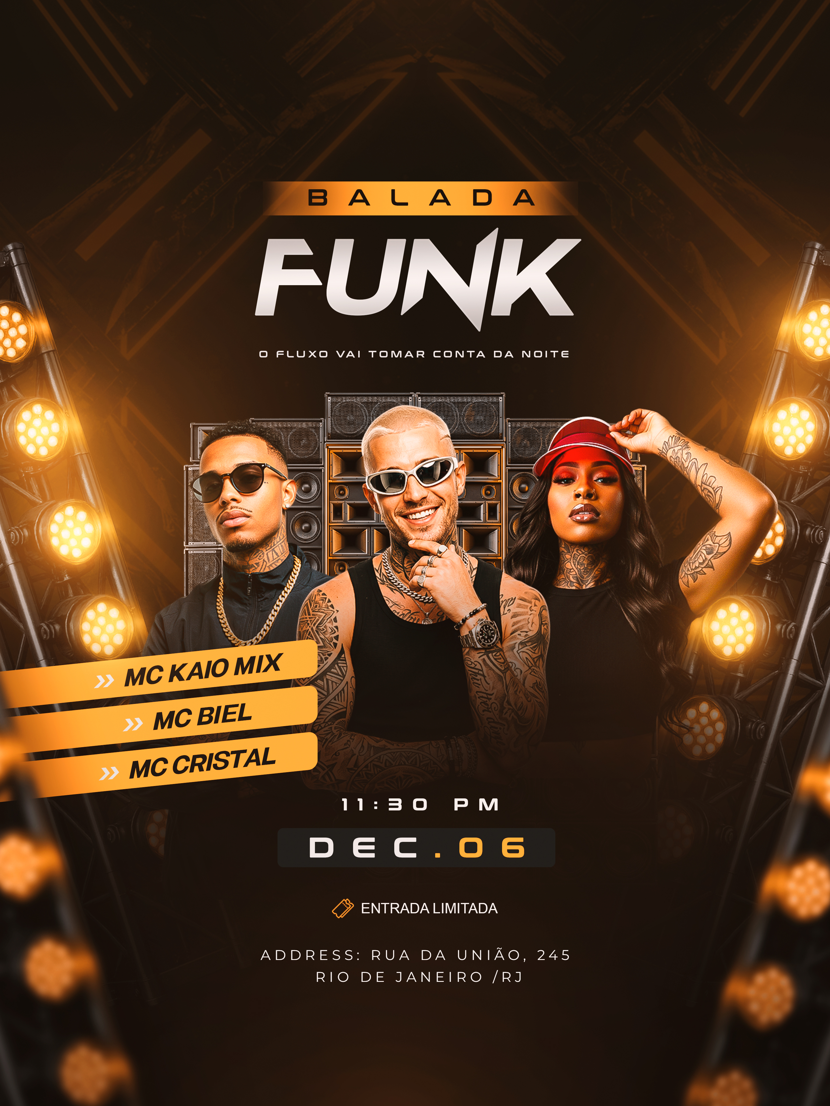 Flyer Balada Funk - Template PSD Editável no Photoshop